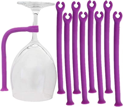 Glazenhouder voor afwasmachine - Silicone houder voor lange wijnglazen, veilig en praktisch, set van 8 stuks