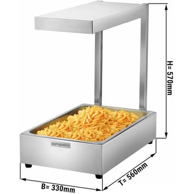 GGM Gastro Wärmebrücke Infrarot mit Wärmelampe - 1 kW - für GN 1/1 Zilver