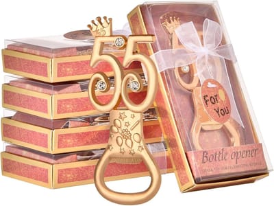Flesopeners Goud - Feest Cadeautjes - Jubileum Bruiloft - Kroon Vorm - 9.5 cm Hoog - Goud