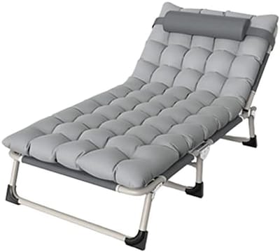 Camping Bed - Opvouwbaar Loungen - Buiten Ontspannen - 4 Posities Instelbaar - 170 cm Lang - Grijs
