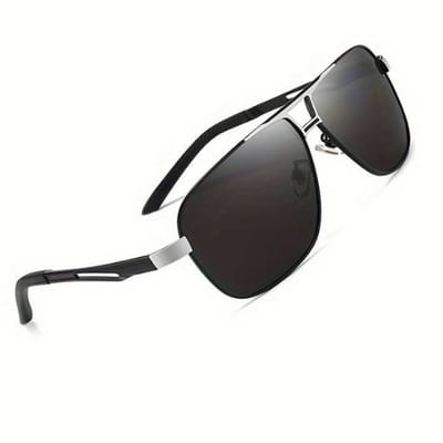 Nivard Zonnebril Voor Heren - Piloten Zonnenbrillen - Zonnenbril - Sun Glasses - Sunglasses - Techno Bril - Rave & Festival - Premium Quality - Zilver/Zwart