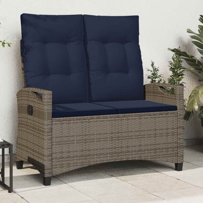 vidaXL - Tuinbank - met - kussen - 105 - x - 60 - x - 112 - cm - staal