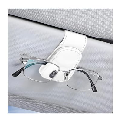 Dailygoods- Autobrillenhouder magnetisch - Lederen Clip - Zonnebrilhouder - Multifunctioneel - ID-kaarthouder - Compact 4,5 cm x 9,5 cm - Brillenhouder