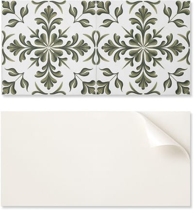 Zelfklevend vinylpaneel voor een tienerkamer, 100x50 cm, met plantenpatroon op de achtergrond.