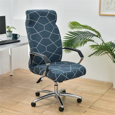 Bloemenprints Elastische Bureaustoelhoes Geometrie Stretch Computerstoelen Slipcovers Roterende Gaming Stoelhoezen Stofbeschermer M Chair cover gray