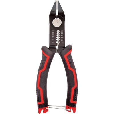 Pince à dénuder portable, Sertisseuse de câble miniature, Convient aux électriciens pour l'emporter avec eux pour un dénudage et une coupe précis lors de la maintenance rouge