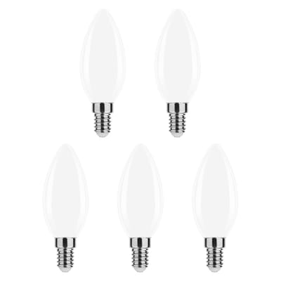 Modee E14 LED Lamp 7W - 806lm - 2700K - Warm Wit - LED Filament Melkglas Kaarslamp B35 - Vervangt 50W Halogeen Gloeilamp - 5 stuks