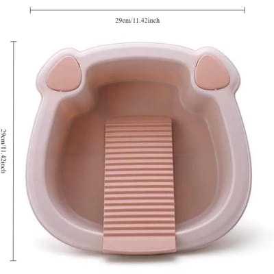 Seau à Linge Planche à Laver Manuelle Planche à Laver Bassine Baignoire de Lavage avec Planche à Laver pour Linge à Main Sous-vêtements Chemisiers Usage Domestique brown
