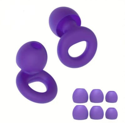 Oordoppen voor Slapen - Earplugs - Reizen - Overprikkeling - Earplugs - Paars - SNR 26 dB Demping - Festival Oordopjes - Herbruikbare Gehoorbescherming - Siliconen Oordopjes voor Slaap en Gevoeligheid - 8 Dop