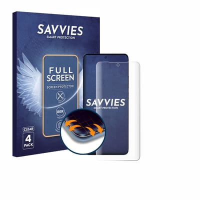 Savvies - Screenprotector voor Motorola Edge 50 Fusion - Folie Beschermfolie transparant volledig dekking 4 Stuks