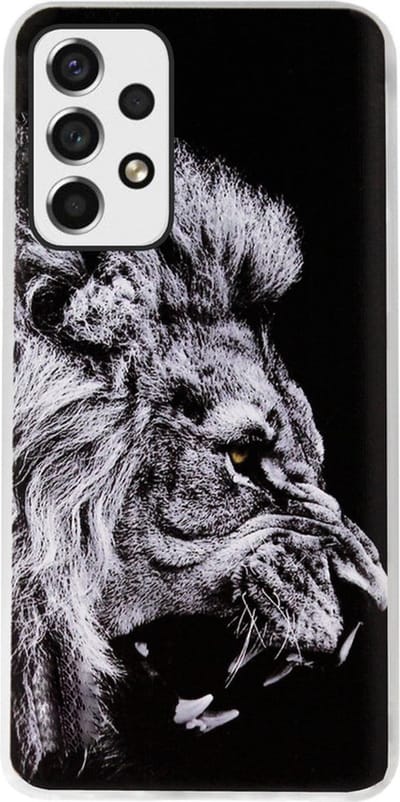ADEL Siliconen Back Cover Softcase Hoesje Geschikt voor Samsung Galaxy A73 - Leeuw Zwart
