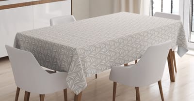 ABAKUHAUS Art Deco Tafeldoek – schelpen-geïnspireerde strepen – 140x170 cm – vuilafstotend, onderhoudsvriendelijk