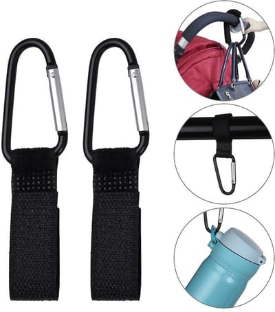 2 Stuks Kinderwagen Haken - Tassendrager - Kinderwagen tassenhaakjes - Tas Hanger - Kinderwagen Accessoires -Boodschappentas Clip - LOUZIR