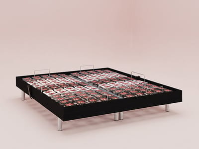 Vente-unique Handmatig verstelbare bedbodem 2x48 met contactplaatjes kleur zwart hout van Ysmée - 2x70x190cm - motoren OKIN