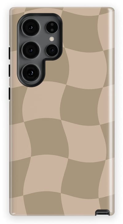 Checkered Warp Hoesje Samsung Galaxy S24 Ultra | Geschikt Voor Mag | Uniek Design Hoesje | Beschermhoes Samsung Galaxy S24 Ultra Sandwave