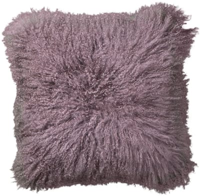 Van Buren - Tibetaans schapenvacht kussen - Vintage paars 45x45cm - 100% echt schapenvacht