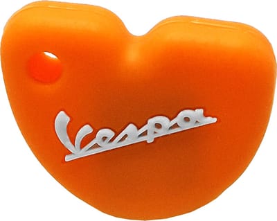 Vespa Siliconen Sleutelhoesje - Oranje met Witte letters - Oranje met Wit