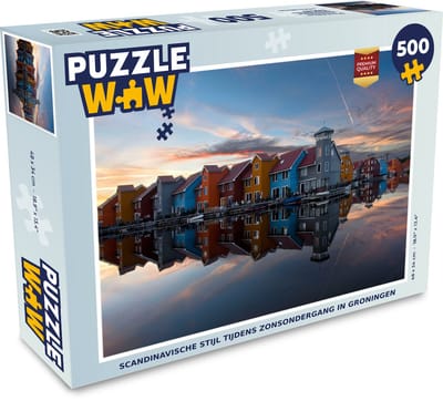 Puzzel Groningen - Reitdiep - Water - Huis - Legpuzzel - Puzzel 500 stukjes