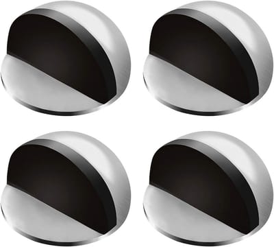 4x Vloerdeurstopper RVS Rechtopstaand Zelfklevend voor Deuren en Muren