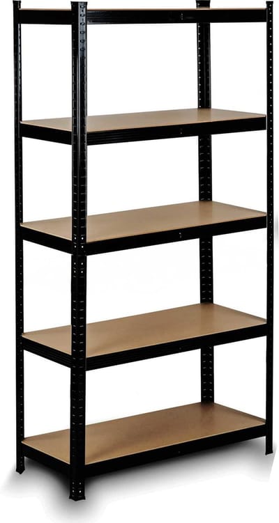 Profeco Heavy Duty Xl Opbergrek 180 x 120 x 40 cm - Stellingkast en Werkbank - 5 Planken - 175 kg Per Plank - Zwart