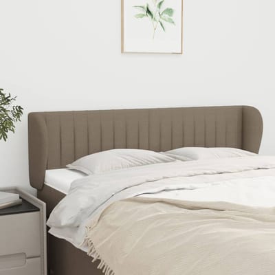 vidaXL - Hoofdbord - met - randen - 147x23x78/88 - cm - stof - taupe