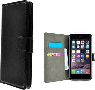 Zwart Wallet Bookcase P Hoesje Geschikt voor iPhone 8