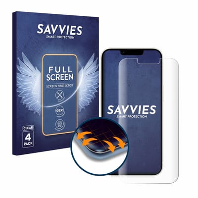 Savvies - Screenprotector voor Apple iPhone 13 / 13 Pro - Folie Beschermfolie transparant volledig dekking 4 Stuks