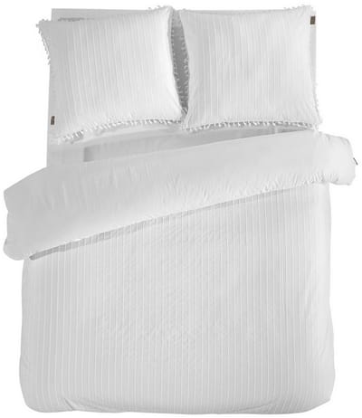 LINNICK Dekbedovertrek Katoen Renforcé Estina - White - Dekbedovertrek 200x200/220cm - 100% Katoen - Tweepersoons - Dekbedovertrekken - Effen Dekbedovertrek