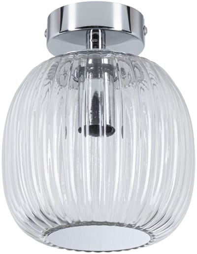 LED-plafondlamp Ruya IP44 E14 230V max. 20W dimbaar Glas, Chroom