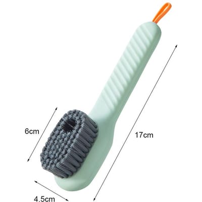 Brosse de nettoyage multifonction, brosse à chaussures, brosse liquide à poils souples, brosse à vêtements à Long manche, outil de nettoyage ménager 1 pièces vert