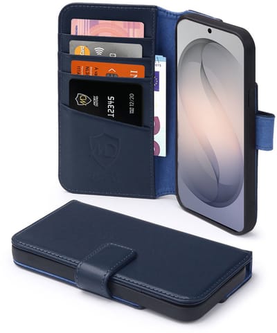 MobyDefend Hoesje - Geschikt voor Samsung Galaxy S26 Ultra - Luxe Leren Wallet Bookcase - Blauw