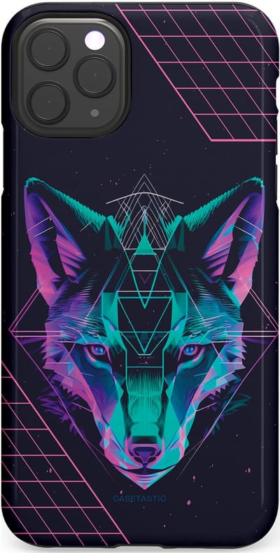 Casetastic hoesje geschikt voor Apple iPhone 11 Pro Max - Dubbellaagse bescherming - Neon Wolf - Fashion Case - Donkerblauw