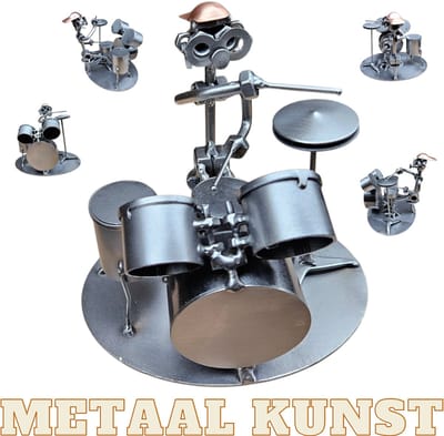 Drummer-metaal beeld-metaal kunst-muziek-uniek-het best cadeau-sinterklas gift-kerst-geschenk