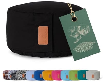 Ronde yogabolster voor yin yoga en meditatie - 30 x 15 cm, wasbare katoenen cover, biologisch boekweitvulling