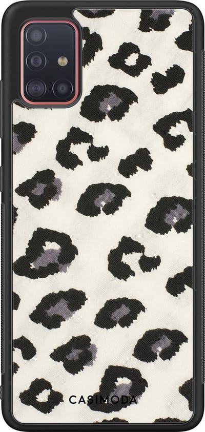 Casimoda® hoesje - Geschikt voor Samsung Galaxy A51 - Sweet Leo - Zwart TPU Backcover - Luipaardprint - Bruin/beige