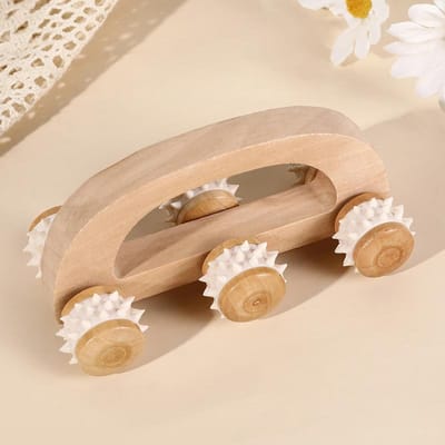 1 Pièce Outil de Massage à Rouleaux Masseur Manuel Rouleau de Massage pour le Dos pour le Cou la Jambe le Dos Masseur Musculaire Tissus Profonds beige
