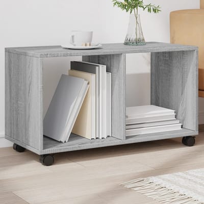vidaXL - Rolkast - 72x33x42,5 - cm - bewerkt - hout - grijs - sonoma - eikenkleurig