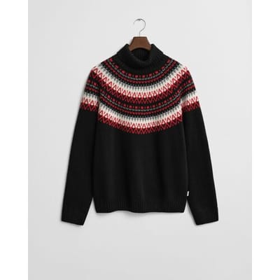 Gant Trui Fair Isle Pattern Zwart / male