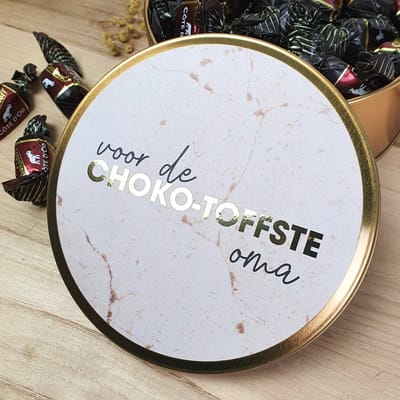 Blikken doos - Cadeau oma - GRATIS 400g VULLING - Oma cadeau - Cadeau voor oma - Liefste oma - Oma - Moederdag - Gelukkige verjaardag - Happy birthday - Oma - Voor de tofste oma