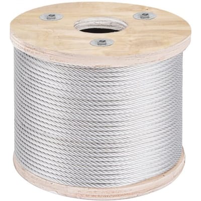 VEVOR 304 Roestvrijstalen Kabel 4,8 mm 7x19 Staaldraad 76 M Staalkabel Staalkabel Staalkabel voor Balustrades, Terrasplanken, Doe-Het-Zelf Balustrades