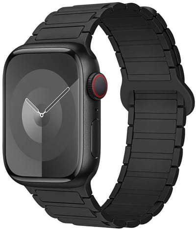 Siliconen bandje - geschikt voor Apple Watch 1/2/3/4/5/6/7/8/9/10/11/ SE (1,2,3) met maat 38 mm / 40 mm / 41 mm en 42 mm (Watch 10/11) - zwart