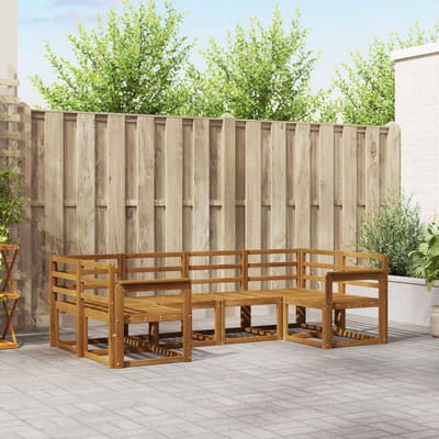 vidaXL Buiten bankenset 6 st Naturel Massief Acaciahout