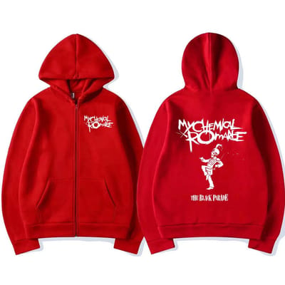 Chemical Romance Mcr Dode Rits Trui Zwart Parade Punk Emo Rock Rits Sweatshirt Mannen 3XL
