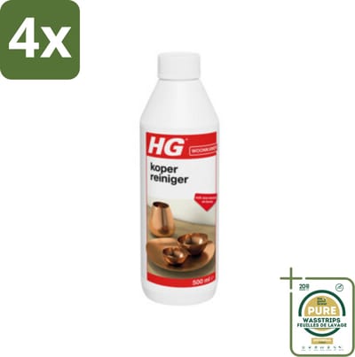 HG Koper Reiniger 500 ml - Voordeelverpakking - 4 stuks - Koper glans - Messing reiniger