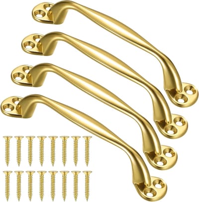 Elegante Gouden Deurgrepen voor Keukenkasten, Kasten en Meubels - 4 Stuks Handgrepen en Knoppen voor Dressoirs en Lades
