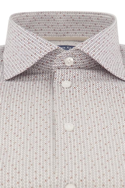 katoenen Ledub overhemd Modern Fit New bruin geprint
