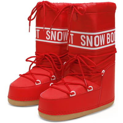 Winterlaarzen Dames Sneeuwlaarzen Halve kuit Koudebestendig Antislip Verdikken Pluche Waterdicht Dik Platform Ruimte Ski Laarzen Maat 35-43 38 red