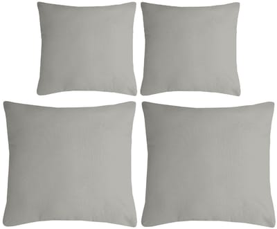 Stof Textile sierkussen Nelson - set 4x - lichtgrijs - 2 formaten - bank kussens - polyester