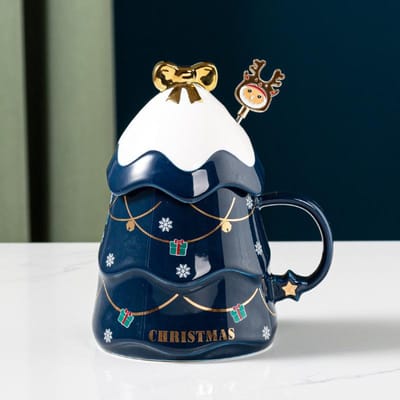 Creatief Kerstcadeau Keramische Kop High-End Kerstboom Mok voor Vriend en Vriendin Praktisch Cadeau Souvenir 301-400ml