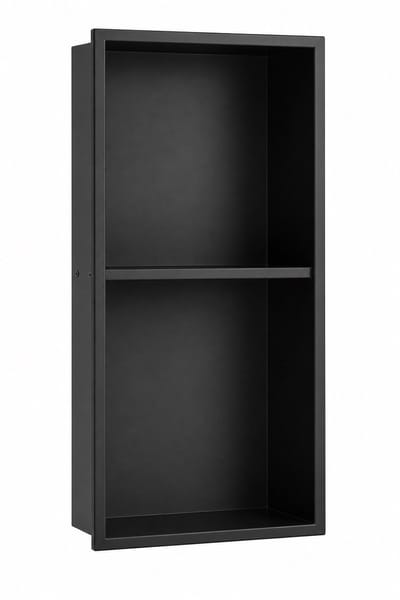 ZIMMER Inbouwnis CORE 60x30 cm Mat zwart – Met Tussenschap – RVS Douchenis – Diepte 10 cm – Naadloos & Waterdicht
